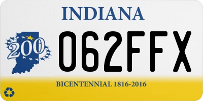 IN license plate 062FFX