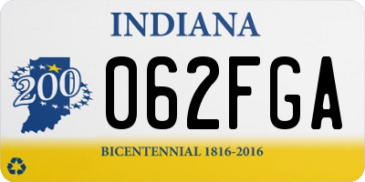 IN license plate 062FGA