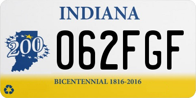 IN license plate 062FGF
