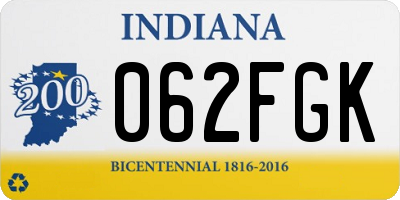 IN license plate 062FGK