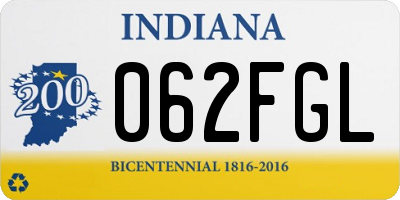 IN license plate 062FGL