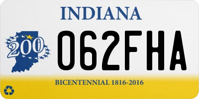 IN license plate 062FHA