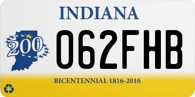 IN license plate 062FHB
