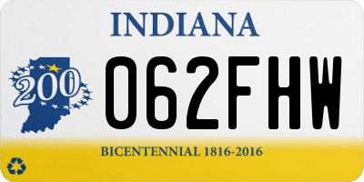IN license plate 062FHW