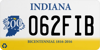 IN license plate 062FIB