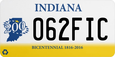 IN license plate 062FIC