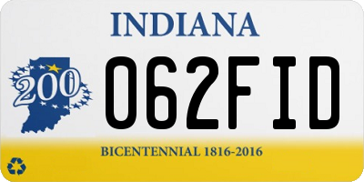 IN license plate 062FID