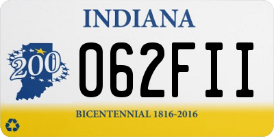 IN license plate 062FII