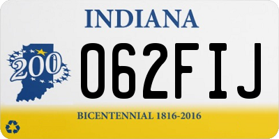 IN license plate 062FIJ