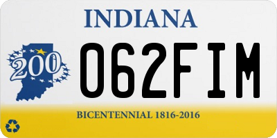 IN license plate 062FIM