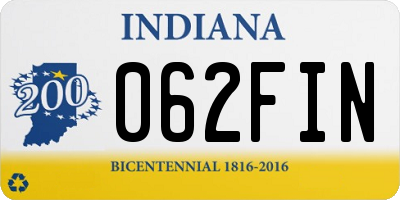 IN license plate 062FIN