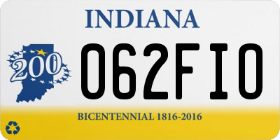 IN license plate 062FIO
