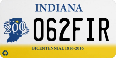 IN license plate 062FIR