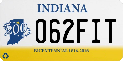 IN license plate 062FIT
