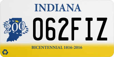IN license plate 062FIZ