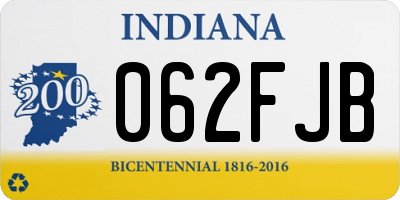 IN license plate 062FJB