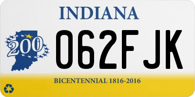 IN license plate 062FJK