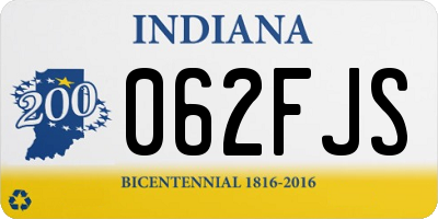 IN license plate 062FJS