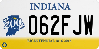 IN license plate 062FJW