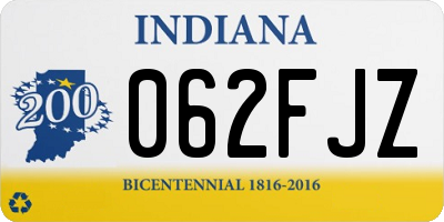 IN license plate 062FJZ