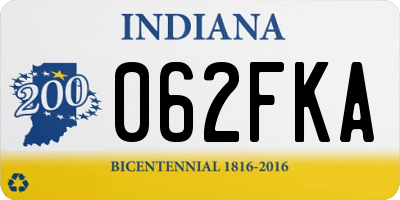 IN license plate 062FKA
