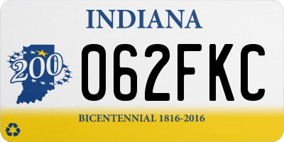 IN license plate 062FKC