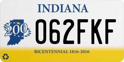 IN license plate 062FKF