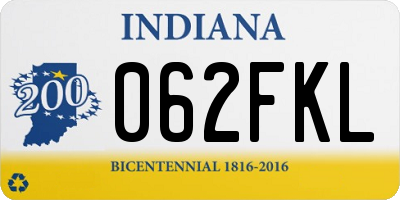 IN license plate 062FKL