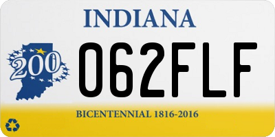 IN license plate 062FLF