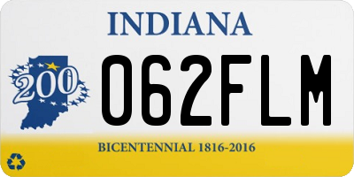 IN license plate 062FLM
