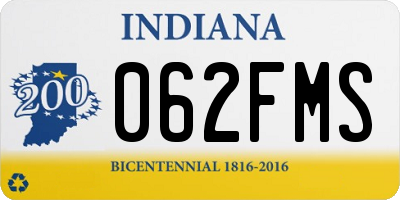IN license plate 062FMS