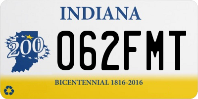 IN license plate 062FMT