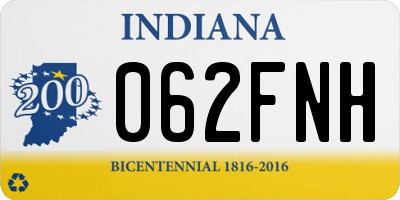 IN license plate 062FNH