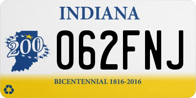 IN license plate 062FNJ