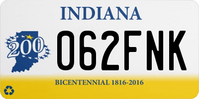 IN license plate 062FNK