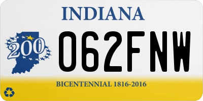 IN license plate 062FNW