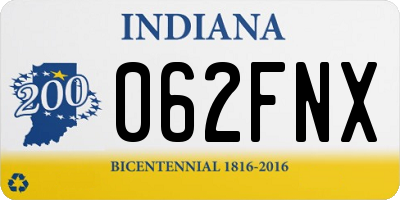 IN license plate 062FNX
