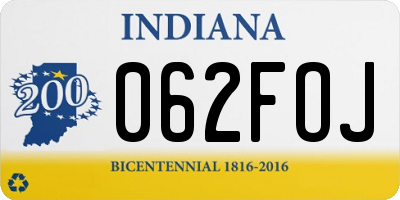 IN license plate 062FOJ