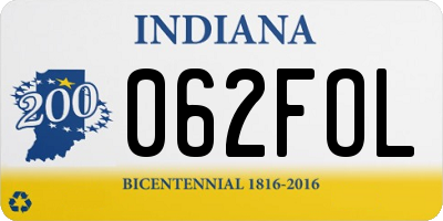 IN license plate 062FOL