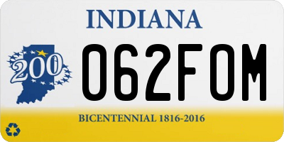 IN license plate 062FOM