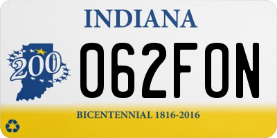 IN license plate 062FON