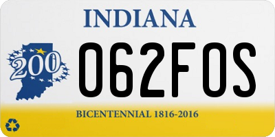 IN license plate 062FOS