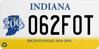 IN license plate 062FOT