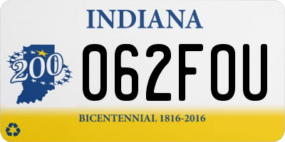IN license plate 062FOU