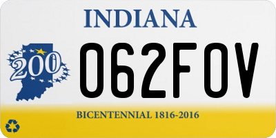 IN license plate 062FOV