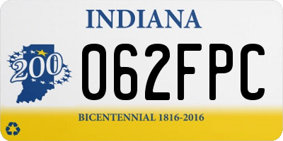 IN license plate 062FPC