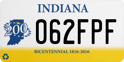IN license plate 062FPF