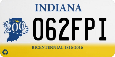 IN license plate 062FPI