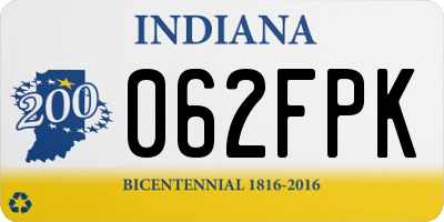 IN license plate 062FPK