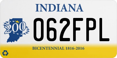 IN license plate 062FPL